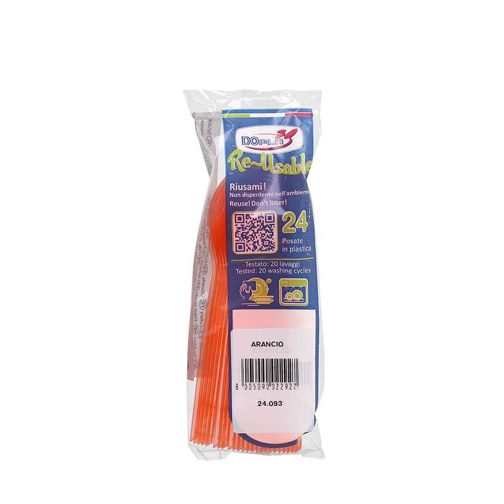  CUILLERES DESSERTS Réutilisable X24 - Orange - DOPLA